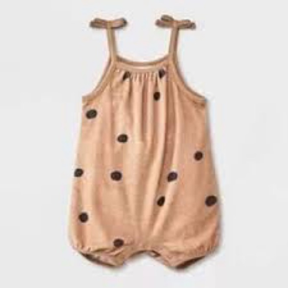 Grayson Mini Brown baby girl Romper size 3-6M